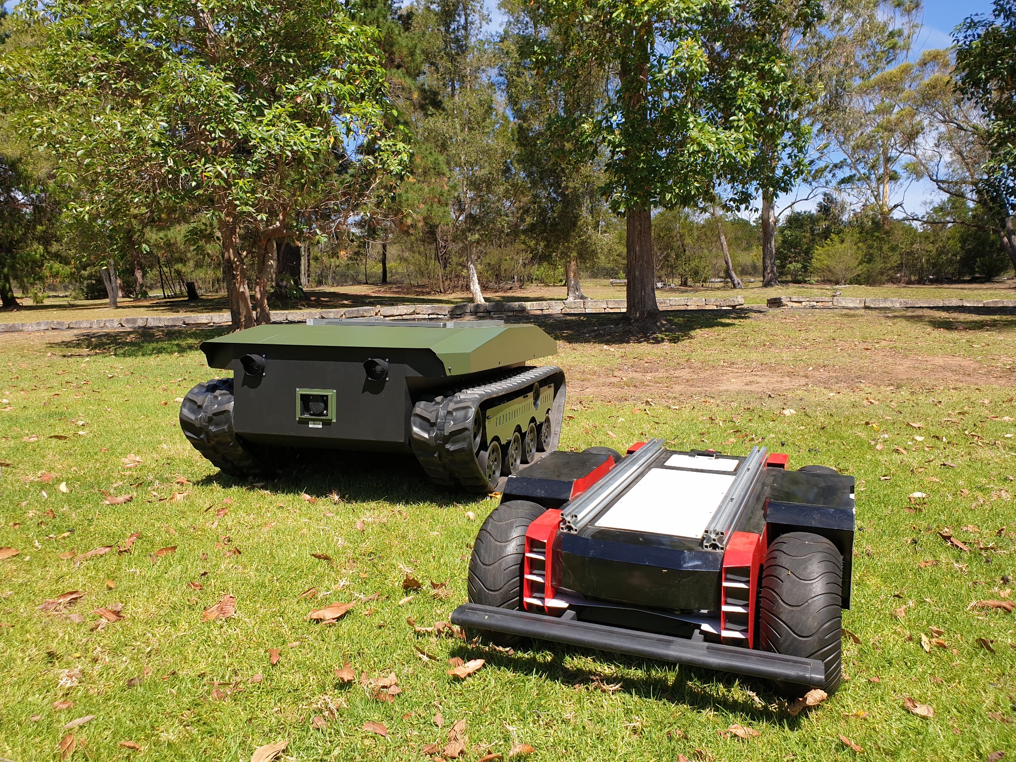 Two field robotics platforms operating outdoors